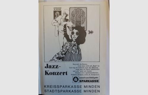 Sparkassenwerbung in der Schülerzeitung 'Ex' des Aufbaugymnasiums Persthagen, 1971.