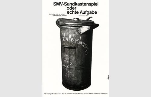 Die SMV stand im Mittelpunkt der Forderung nach mehr Demokratie in der Schule (Plakat HüGeMo, Essen, 1968)  