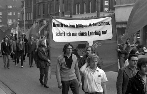 Lehrlingsdemonstration, Recklinghausen, 1970 (Foto: Klaus Rose)