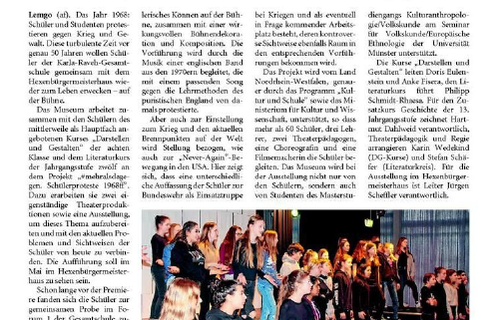 Über das Projekt #mehralsdagegen berichtet die Lippe Landes-Zeitung am 08. März 2018